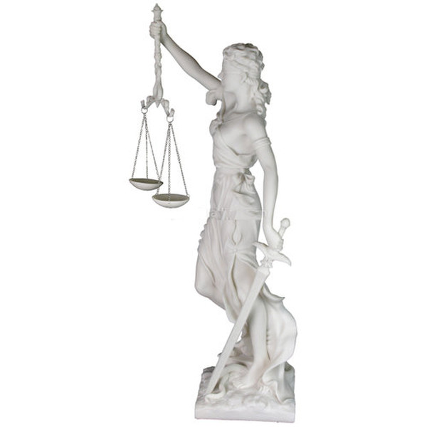 Blind Justice Lady Justice Statue White 29.5" High